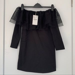 Zara off-should black dress